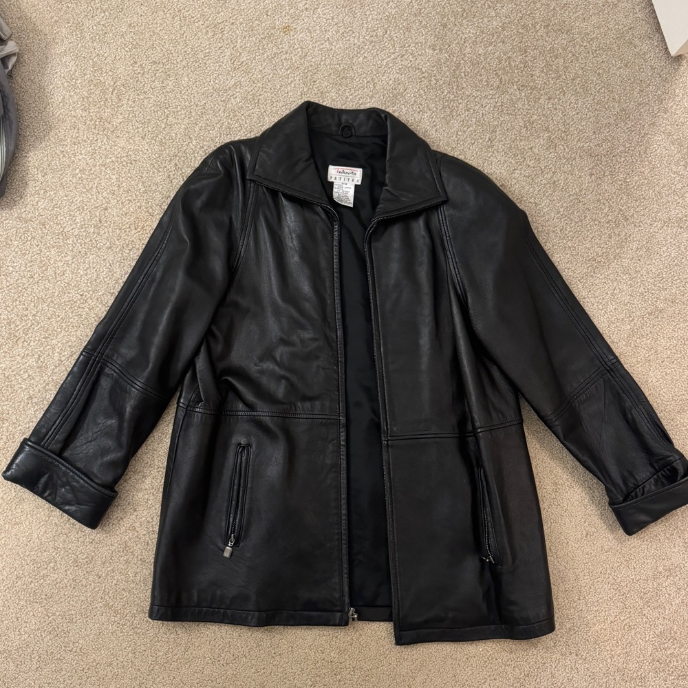 Talbots Black Leather Jacket 90s